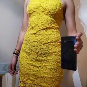 Knitted Yellow Dress